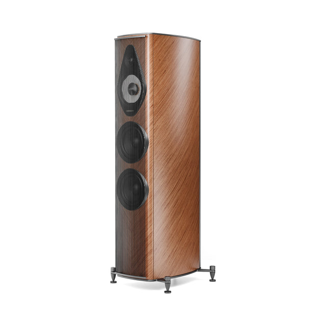 Sonus faber Olympica III G3 Standlautsprecher in Walnut, Frontansicht von schräg vorne