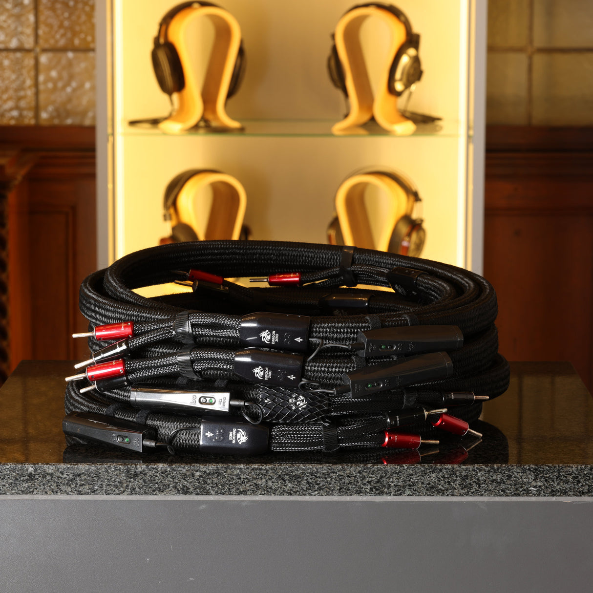 AudioQuest Dragon ZERO + Dragon BASS – Referenz Lautsprecherkabel-Set 3 m (Vorführware)