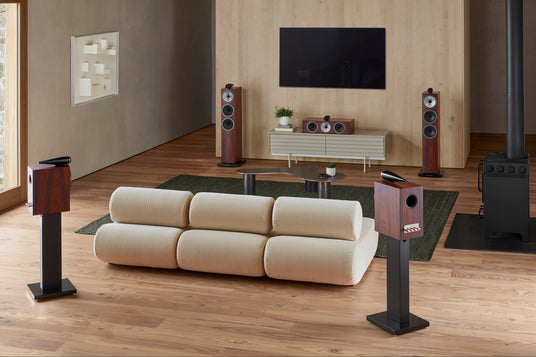 Bowers & Wilkins 703 S3 Standlautsprecher in Mocha, im Wohnraum