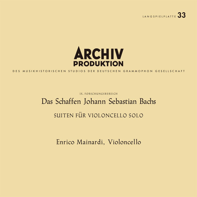 Enrico Mainardi - Bach: Suiten für Violoncello solo, BWV 1007–1012 (180g 33rpm, 4LP, Mono)