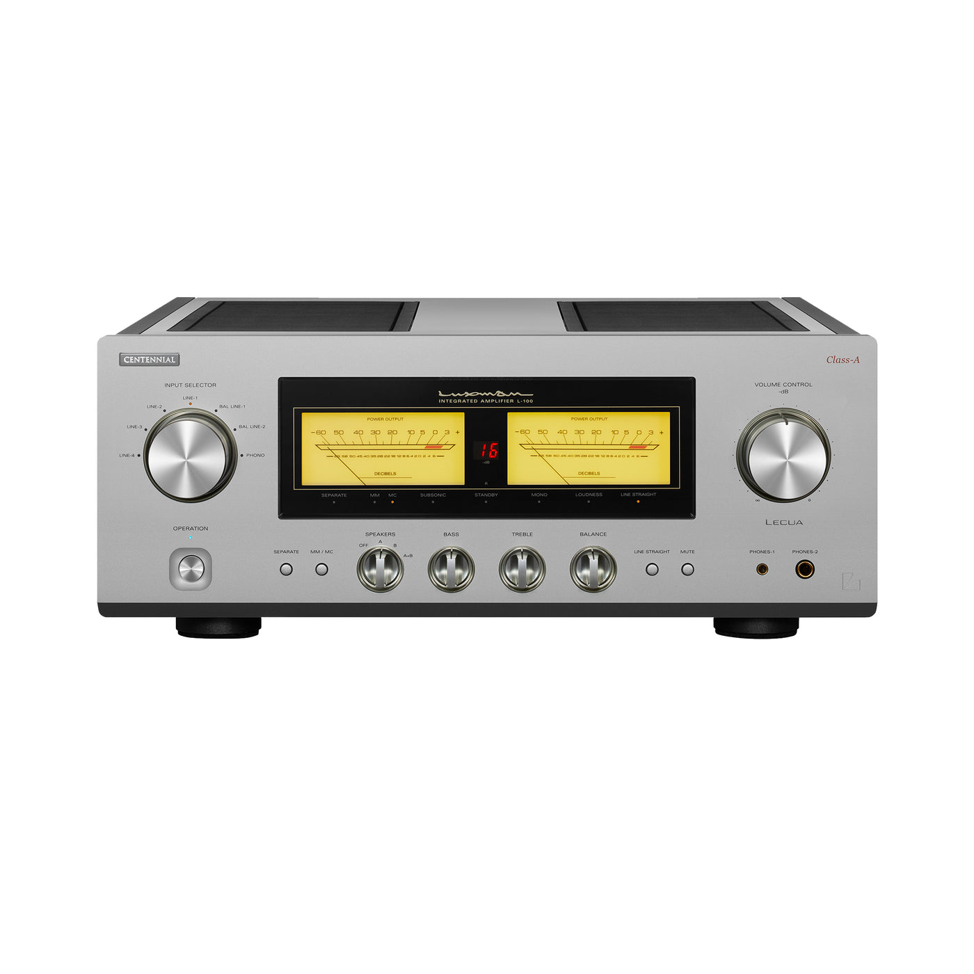 Luxman L-100 CENTENNIAL Vollverstärker, Frontansicht