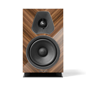 Sonus faber Lumina II Amator Kompaktlautsprecher in Hochglanz Walnuss, Frontansicht