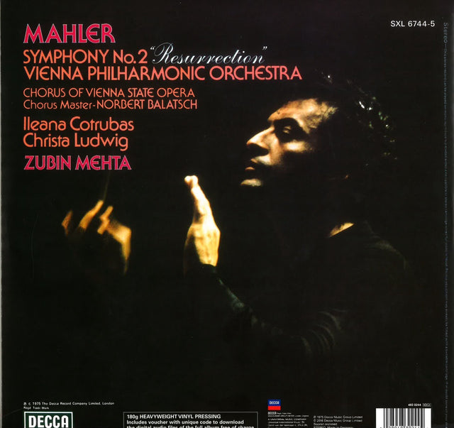 Zubin Mehta & Wiener Philharmoniker - Mahler: Symphonie Nr. 2 «Auferstehung» (180g 33rpm, 2LP)