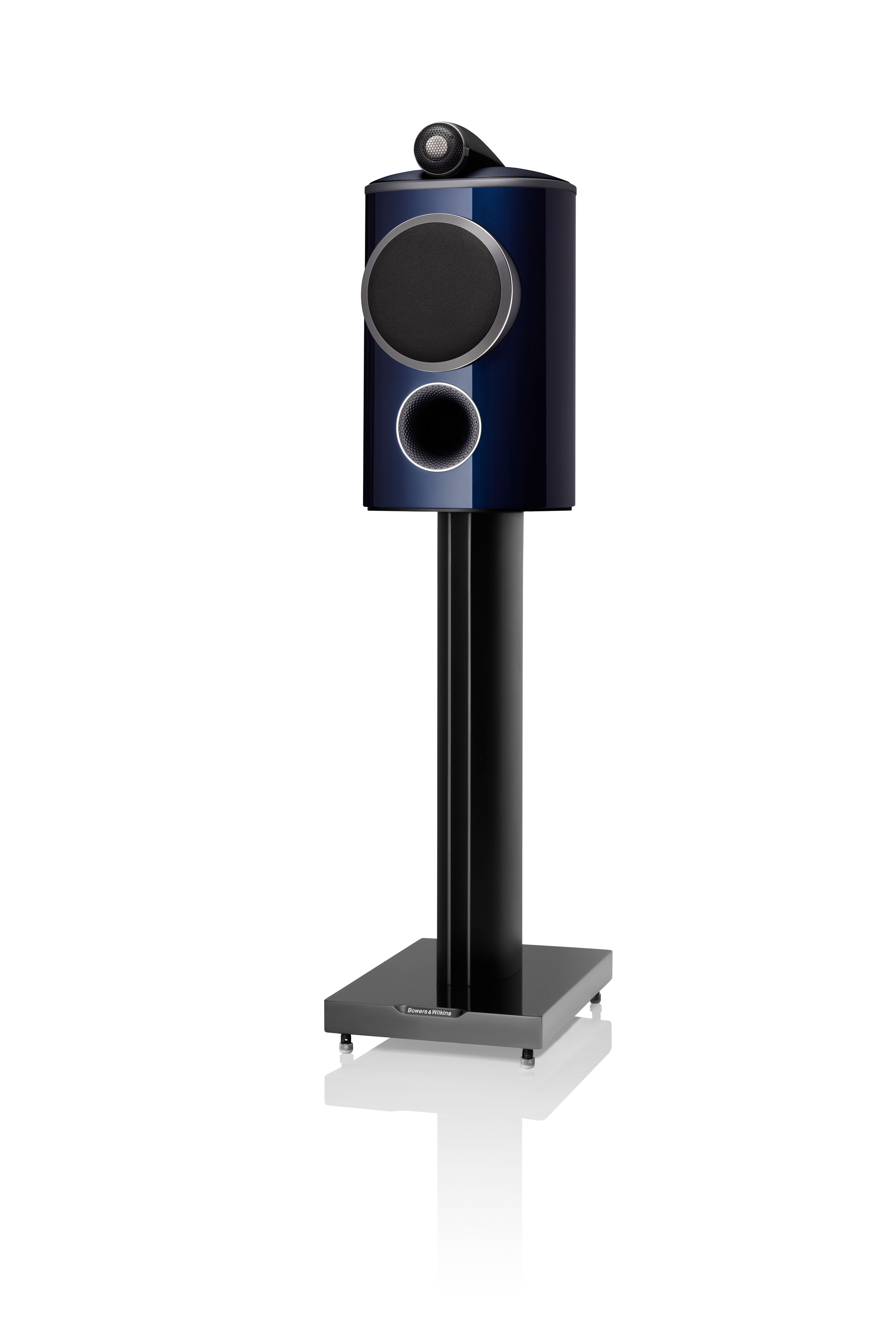 Bowers & Wilkins 805 D4 Signature Midnight Blue Metallic Lautsprecher mit Abdeckung und Standfuß