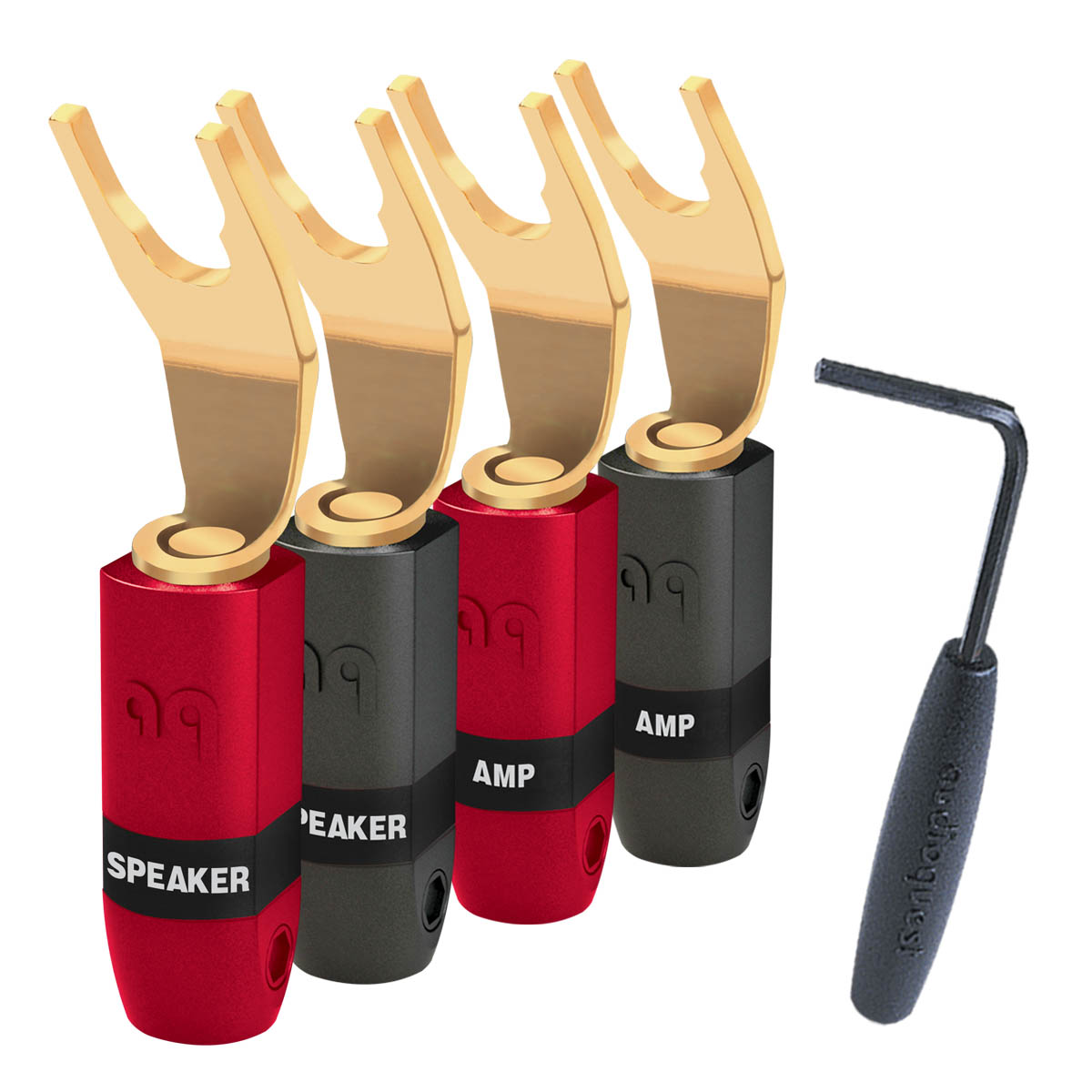 AudioQuest SureGrip 300 Multi-Spade Gold 4er Set Lautsprecherstecker