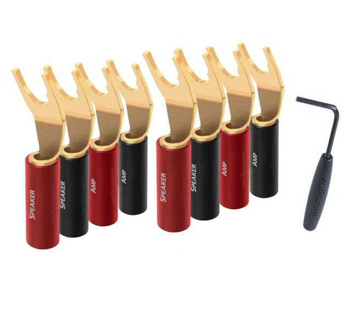 AudioQuest SureGrip 100 Multi-Spade Gold 8er Set Lautsprecherstecker