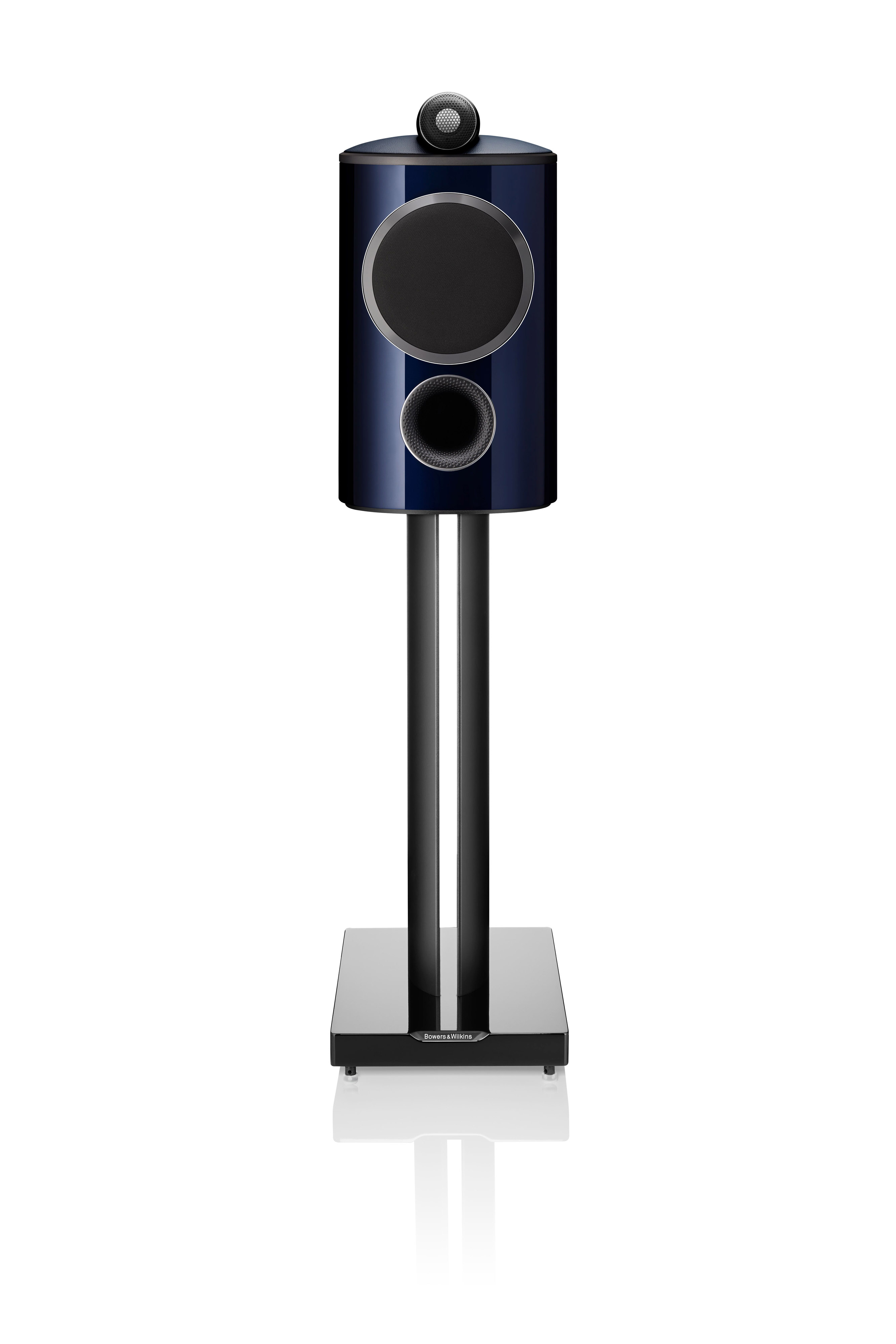 Bowers & Wilkins 805 D4 Signature Midnight Blue Metallic Lautsprecher mit Abdeckung und Standfuß