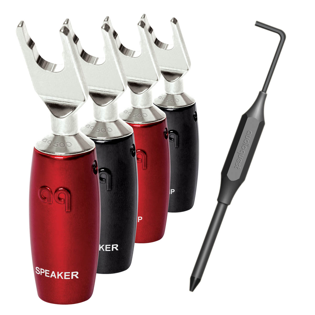 AudioQuest 507 Series Multi-Spade Silber 4er Set Lautsprecherstecker