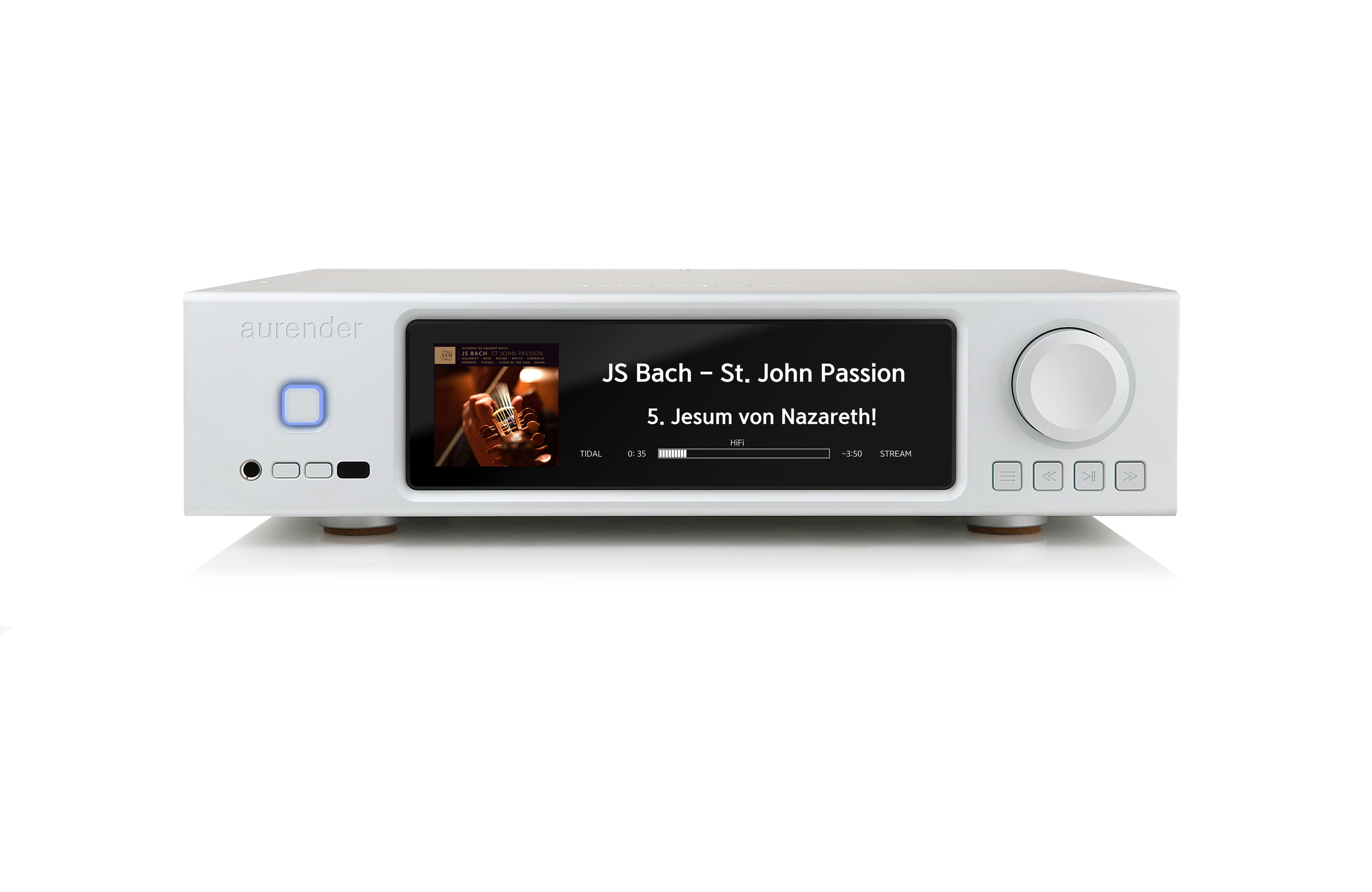 Aurender A20 Silber - Audio Streamer und Server mit eingebautem Digital Wandler (DAC)