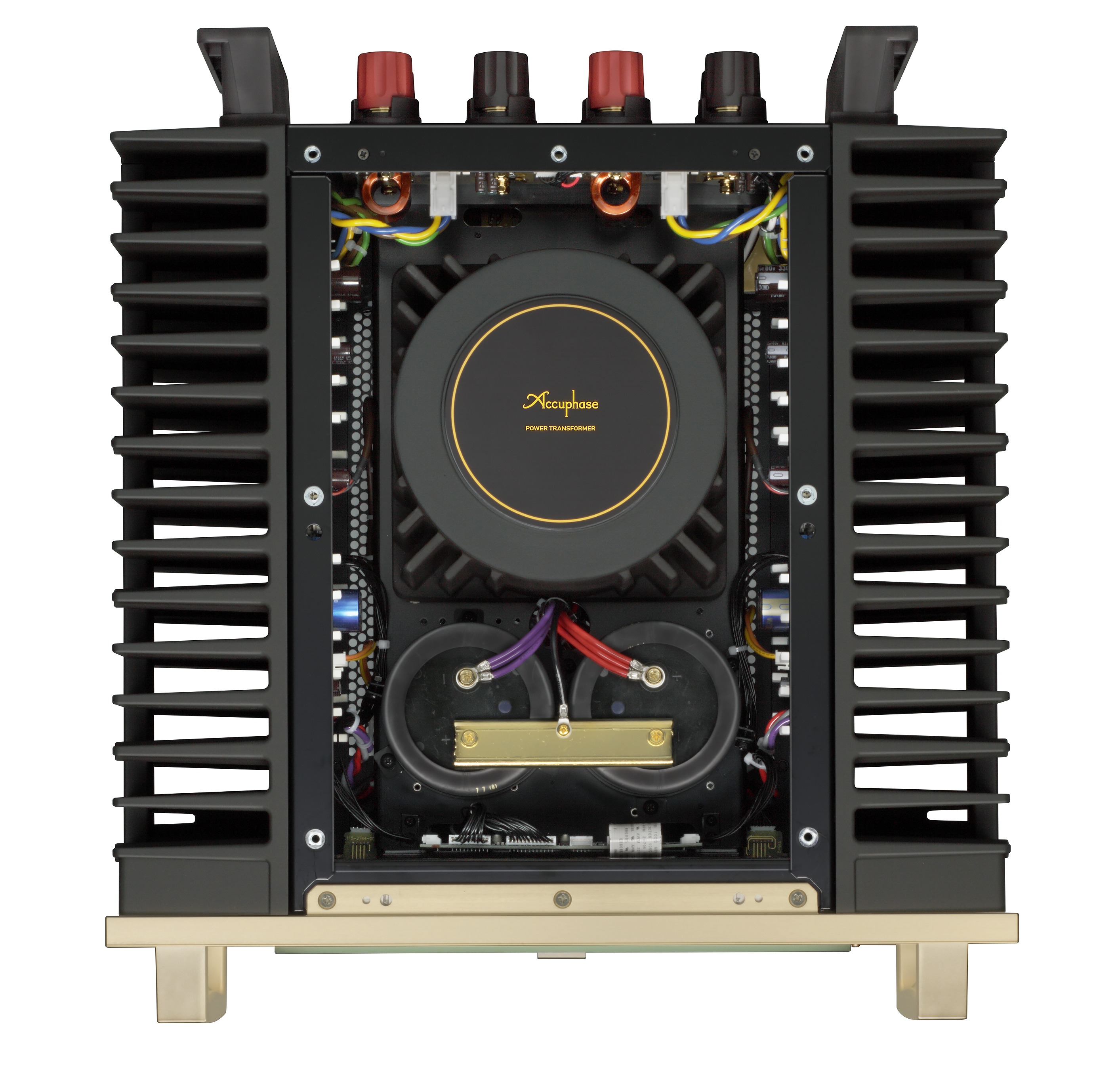 Accuphase A-75 Endstufe mit geöffnetem Gehäuse von Oben Accuphase A-75 Endstufe mit geöffnetem Gehäuse von Oben