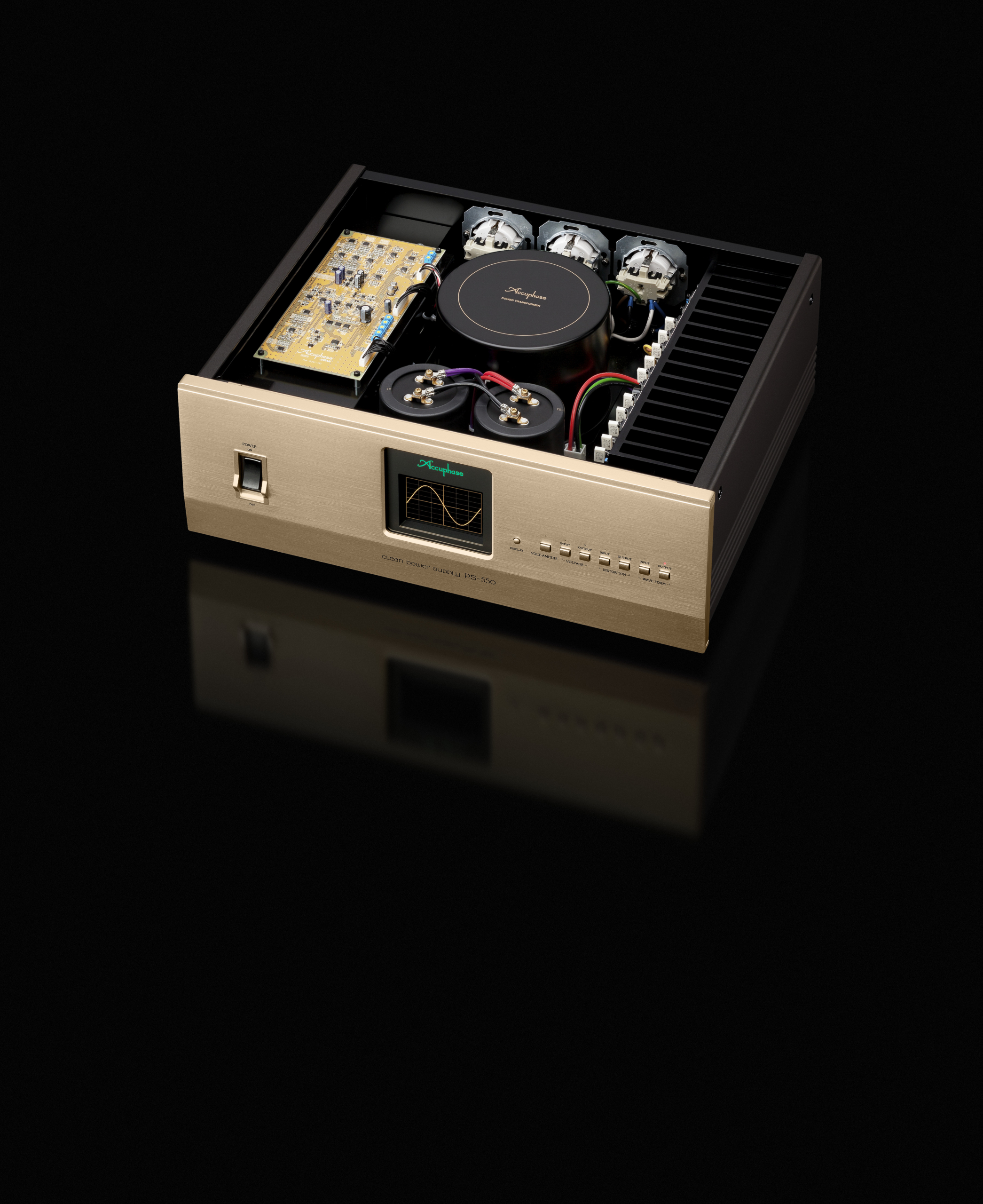 Accuphase PS-550 Stromreiniger mit geöffnetem Gehäuse