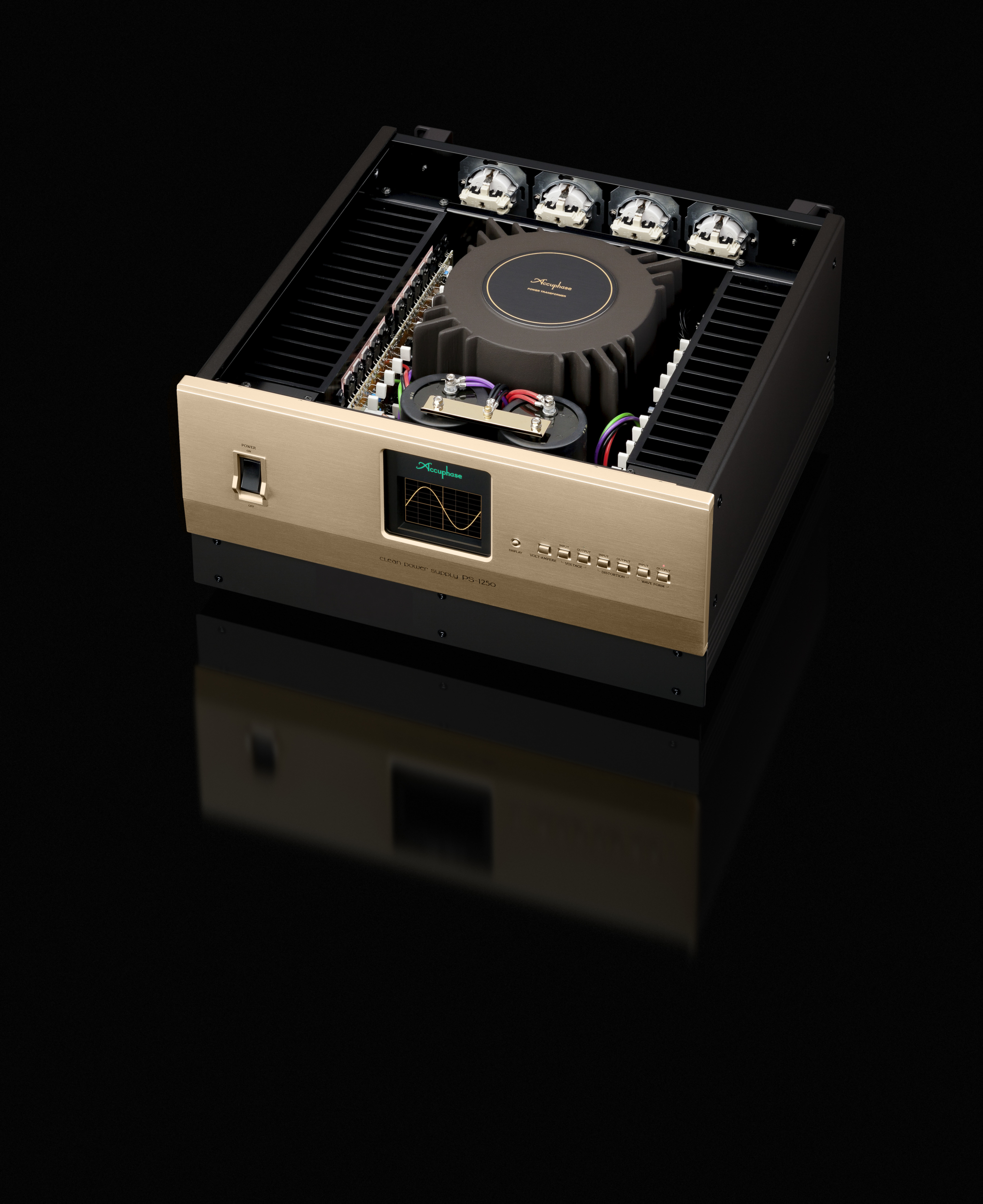 Accuphase PS-1250 Stromreiniger mit geöffnetem Gehäuse