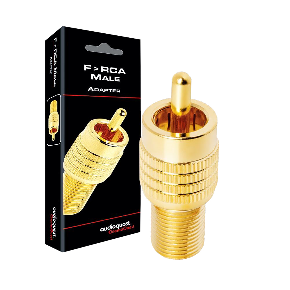 AudioQuest F - RCA Adapter für Coax F Buchse zu Cinchstecker 