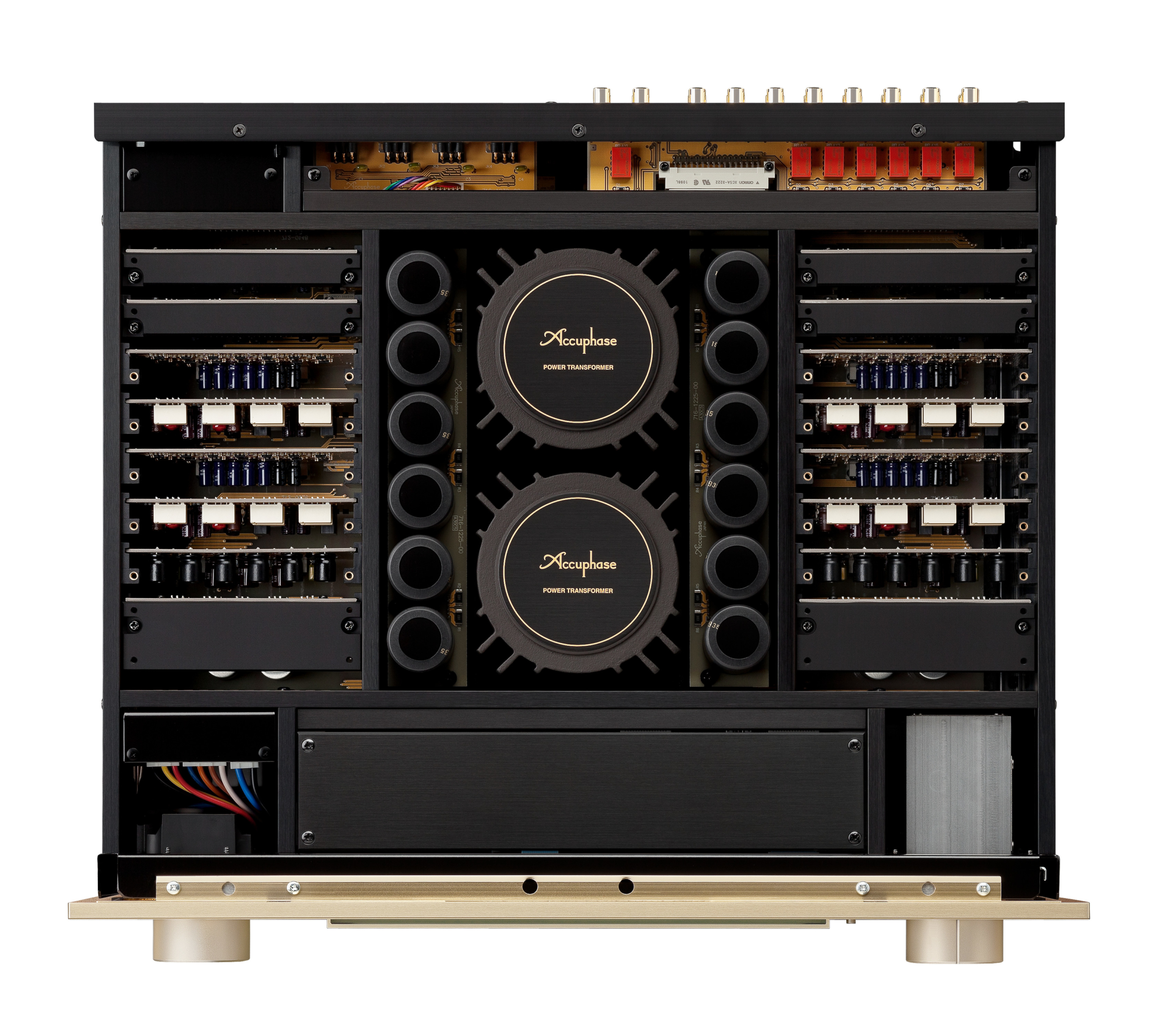 Accuphase C-3900 Vorstufe mit geöffneter Gehäuseabdeckung von Oben