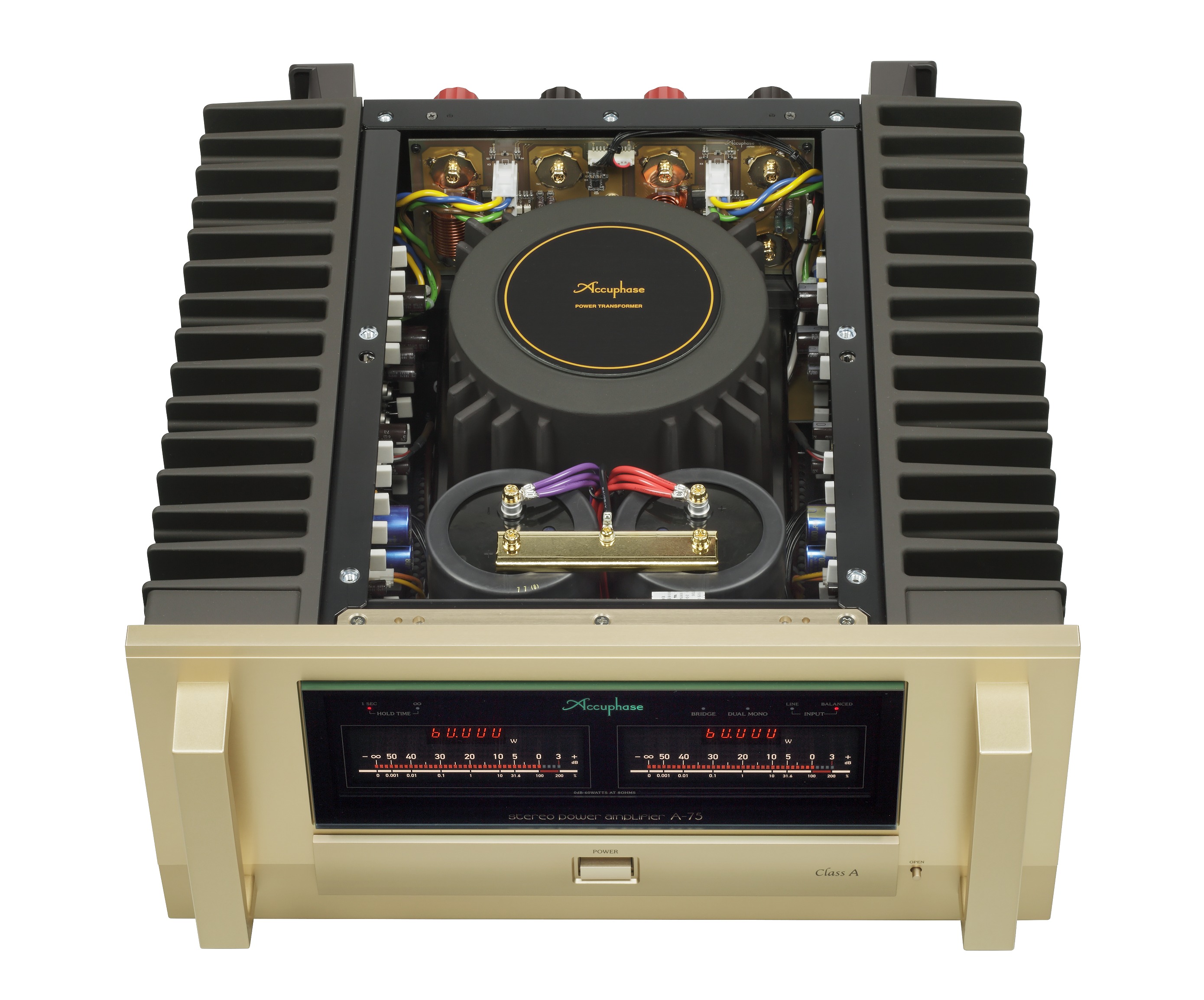 Accuphase A-75 Endstufe mit geöffnetem Gehäuse Accuphase A-75 Endstufe mit geöffnetem Gehäuse