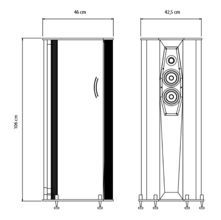 Technische Skizze des Lautsprechers