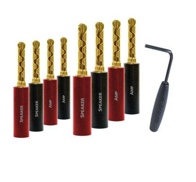 AudioQuest SureGrip 100 BFA / Banana Gold 8er Set Lautsprecherstecker